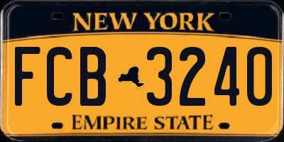 NY license plate FCB3240
