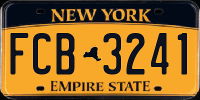 NY license plate FCB3241
