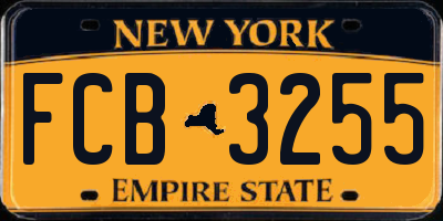 NY license plate FCB3255