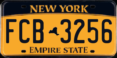 NY license plate FCB3256