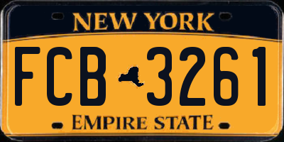 NY license plate FCB3261