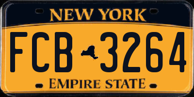 NY license plate FCB3264