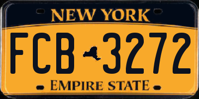 NY license plate FCB3272