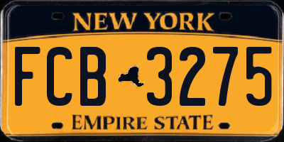 NY license plate FCB3275