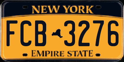NY license plate FCB3276