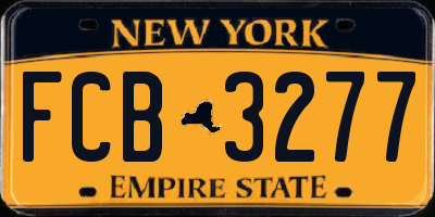 NY license plate FCB3277