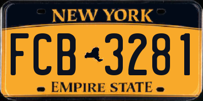 NY license plate FCB3281