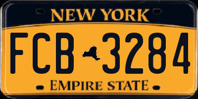NY license plate FCB3284
