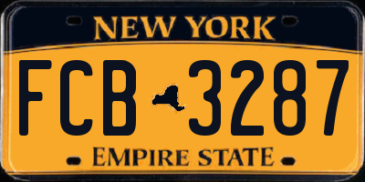 NY license plate FCB3287