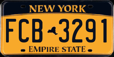 NY license plate FCB3291