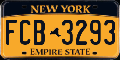 NY license plate FCB3293
