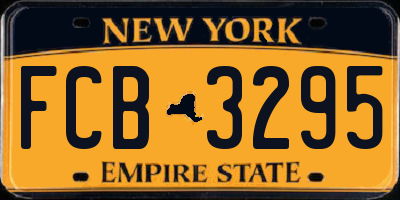 NY license plate FCB3295