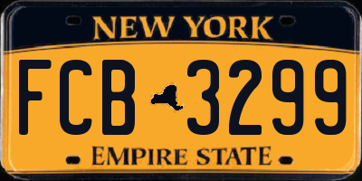 NY license plate FCB3299
