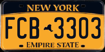 NY license plate FCB3303