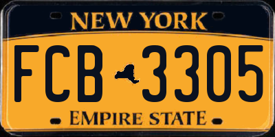 NY license plate FCB3305