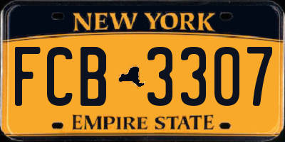 NY license plate FCB3307