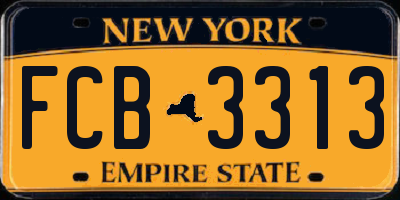 NY license plate FCB3313