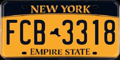 NY license plate FCB3318