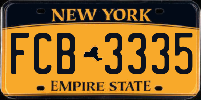 NY license plate FCB3335