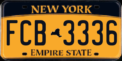 NY license plate FCB3336