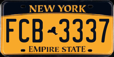 NY license plate FCB3337