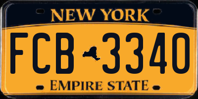NY license plate FCB3340
