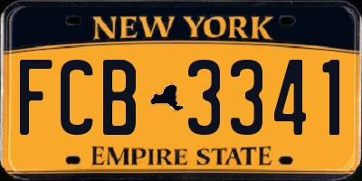 NY license plate FCB3341