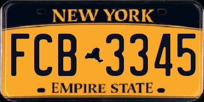 NY license plate FCB3345