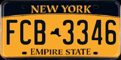 NY license plate FCB3346