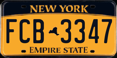 NY license plate FCB3347