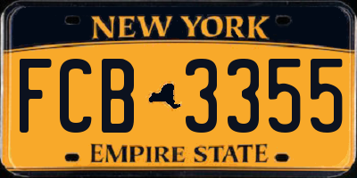 NY license plate FCB3355