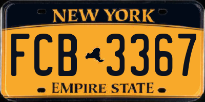 NY license plate FCB3367