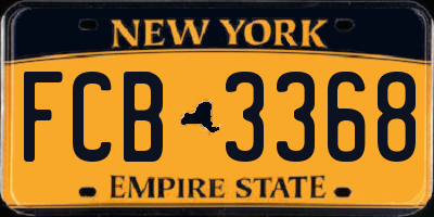 NY license plate FCB3368