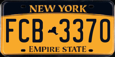 NY license plate FCB3370