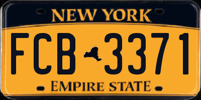 NY license plate FCB3371