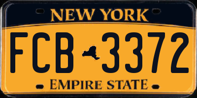 NY license plate FCB3372