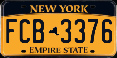 NY license plate FCB3376