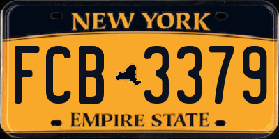 NY license plate FCB3379