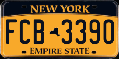 NY license plate FCB3390