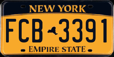 NY license plate FCB3391