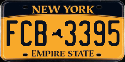 NY license plate FCB3395