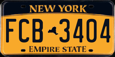 NY license plate FCB3404