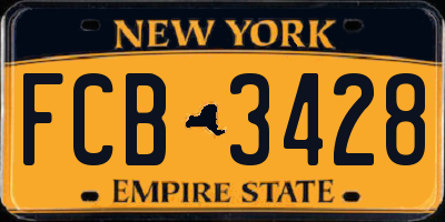 NY license plate FCB3428