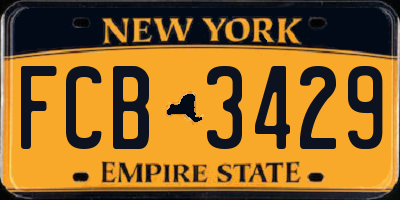 NY license plate FCB3429