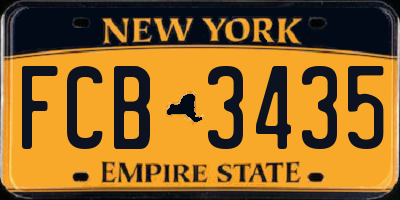 NY license plate FCB3435