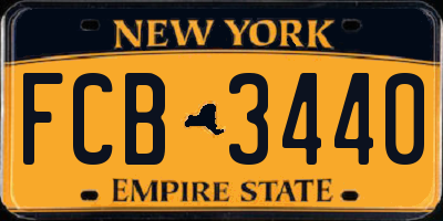NY license plate FCB3440