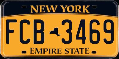 NY license plate FCB3469