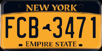 NY license plate FCB3471