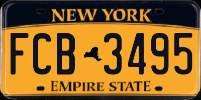 NY license plate FCB3495