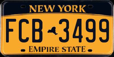NY license plate FCB3499